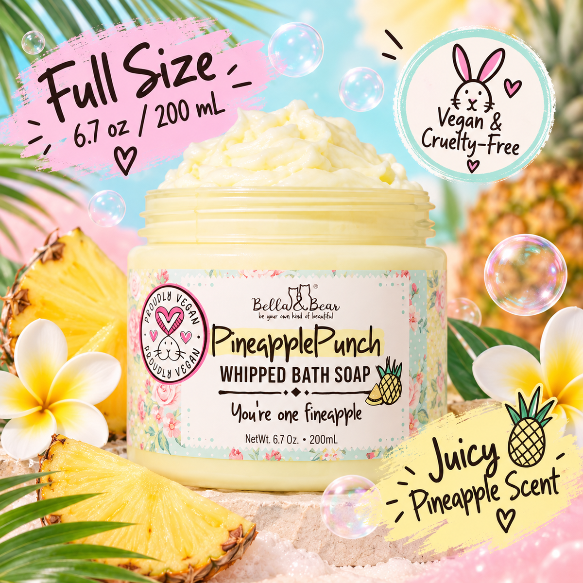Pineapple Punch full size 6.7 oz 200 mL vegan and cruelty-free