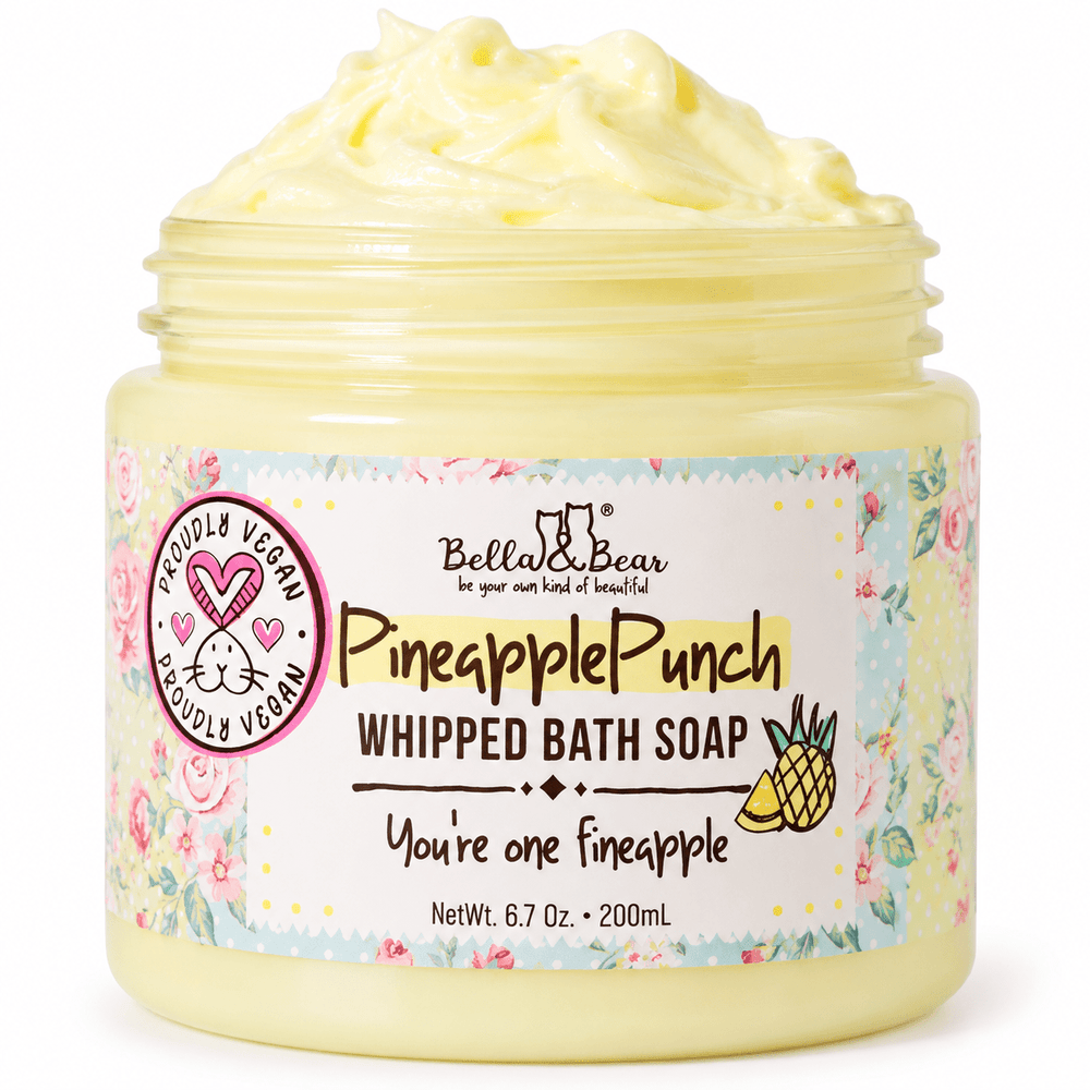 Bella & Bear Pineapple Punch Whipped Bath Soap & Shave Cream 6.7 oz