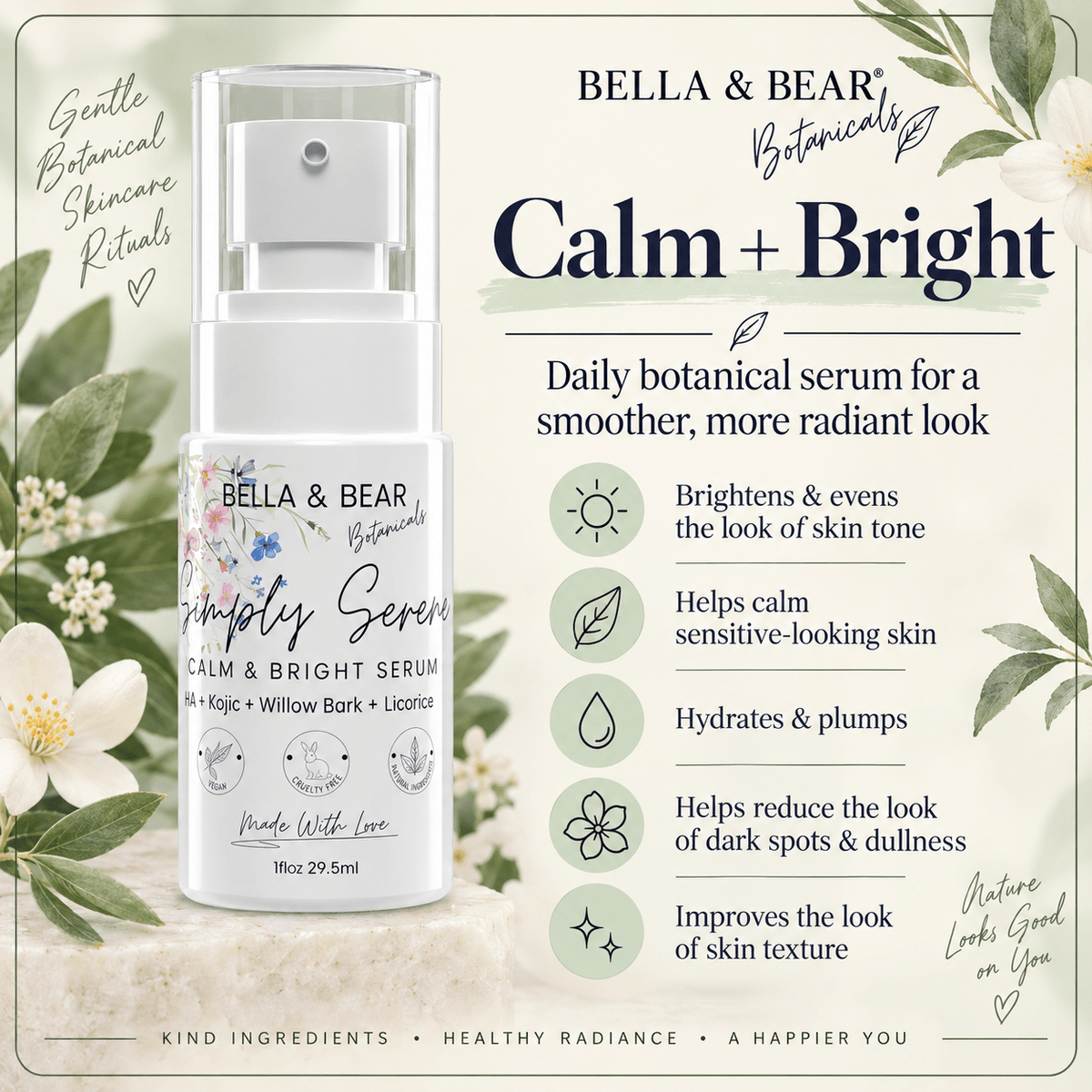 Simply Serene calm bright serum benefits