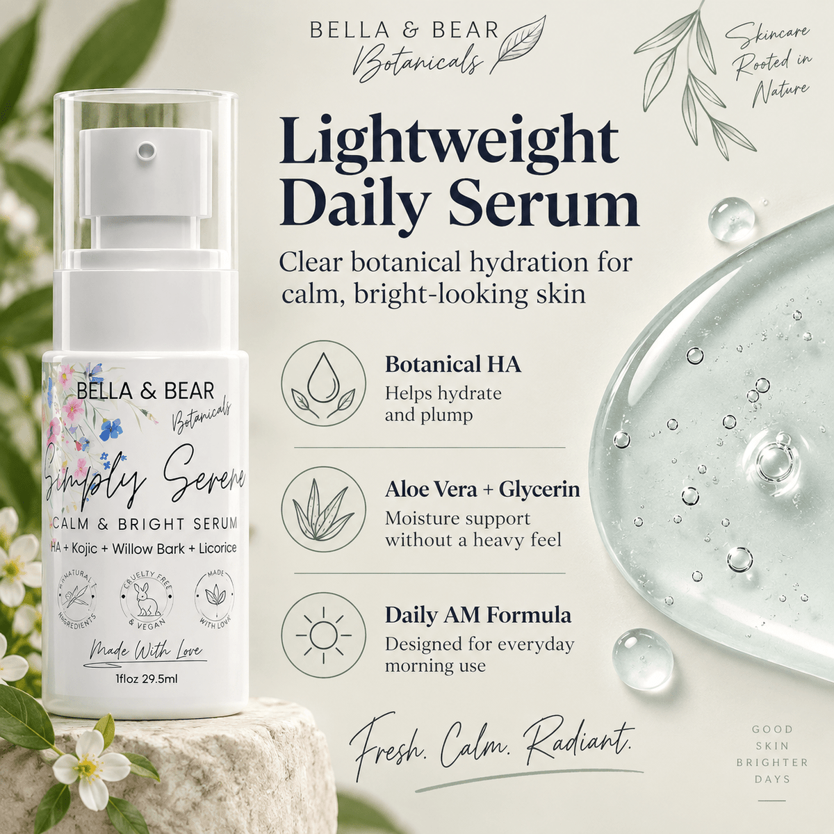 Simply Serene lightweight daily serum texture
