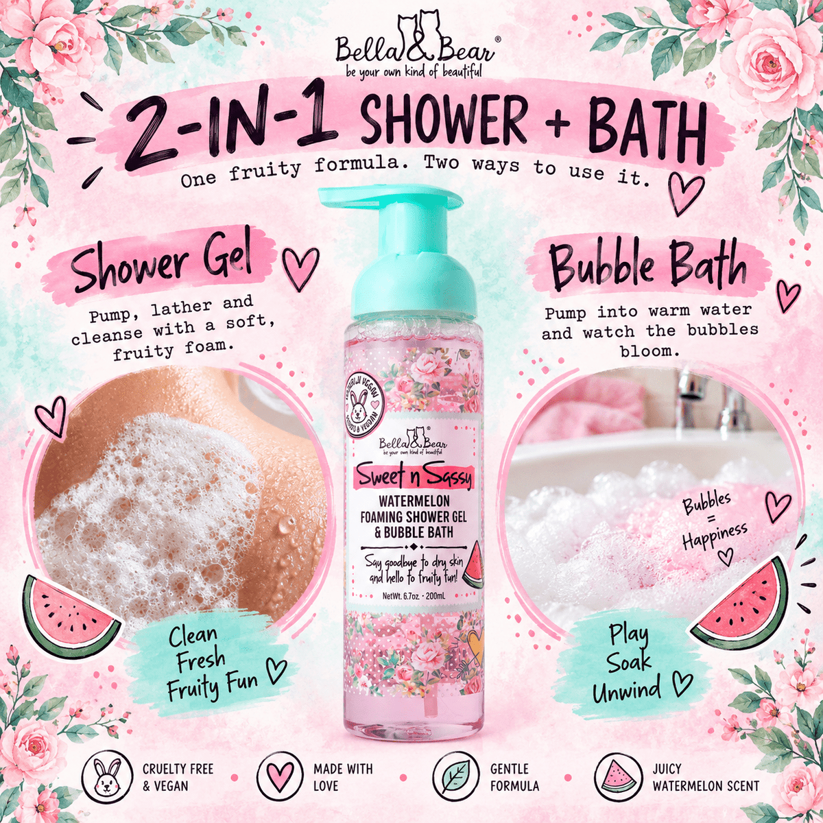 Bella & Bear Sweet n Sassy 2 in 1 shower and bath