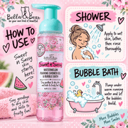 Bella & Bear Sweet n Sassy how to use shower and bubble bath