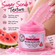 Watermelon body scrub texture and exfoliating feel