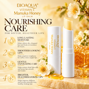 BIOAQUA Manuka Honey Lip Balm benefits infographic