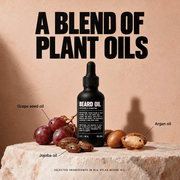 Grape seed jojoba and argan oils in Blu Atlas Beard Oil