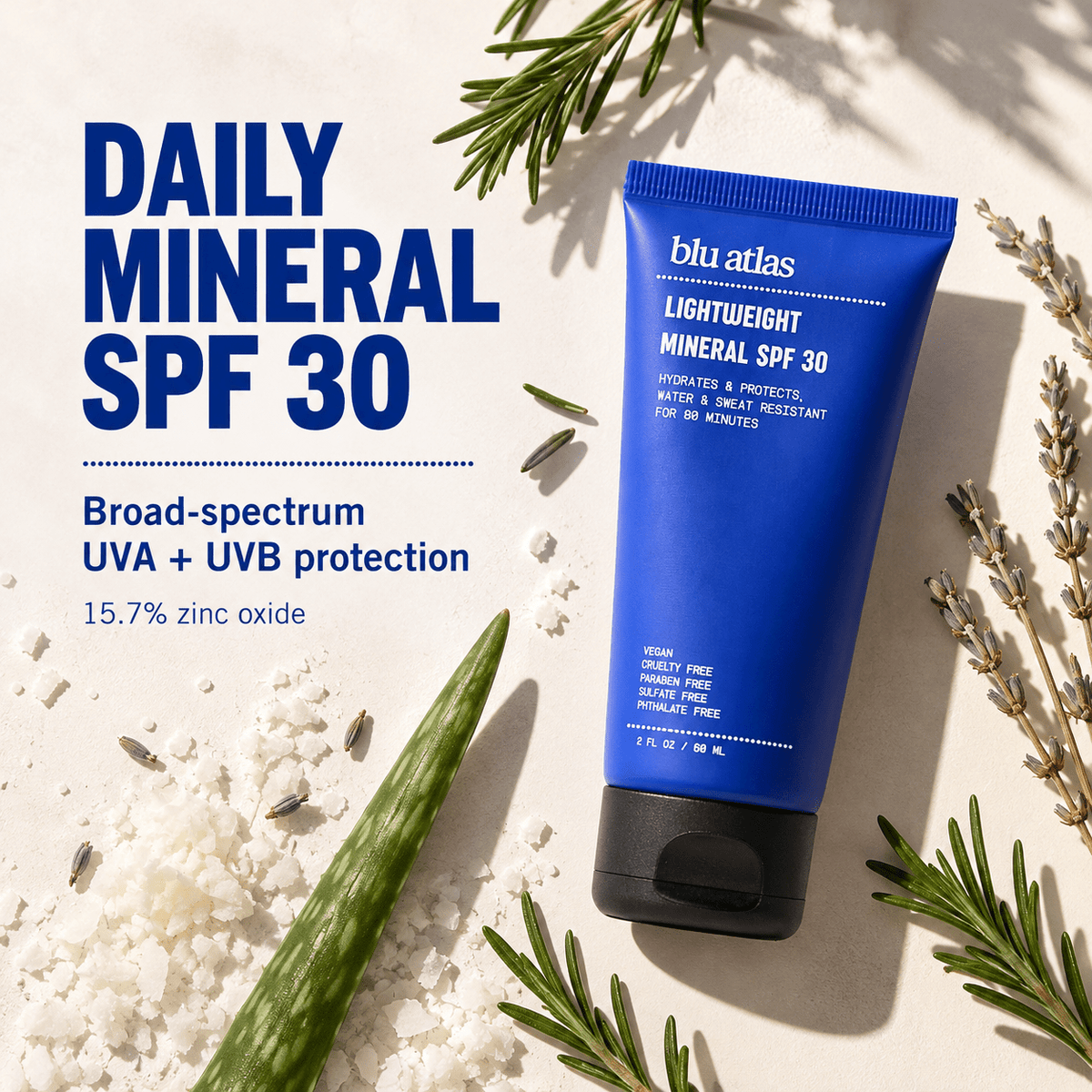 Blu Atlas Lightweight Mineral SPF 30 protection