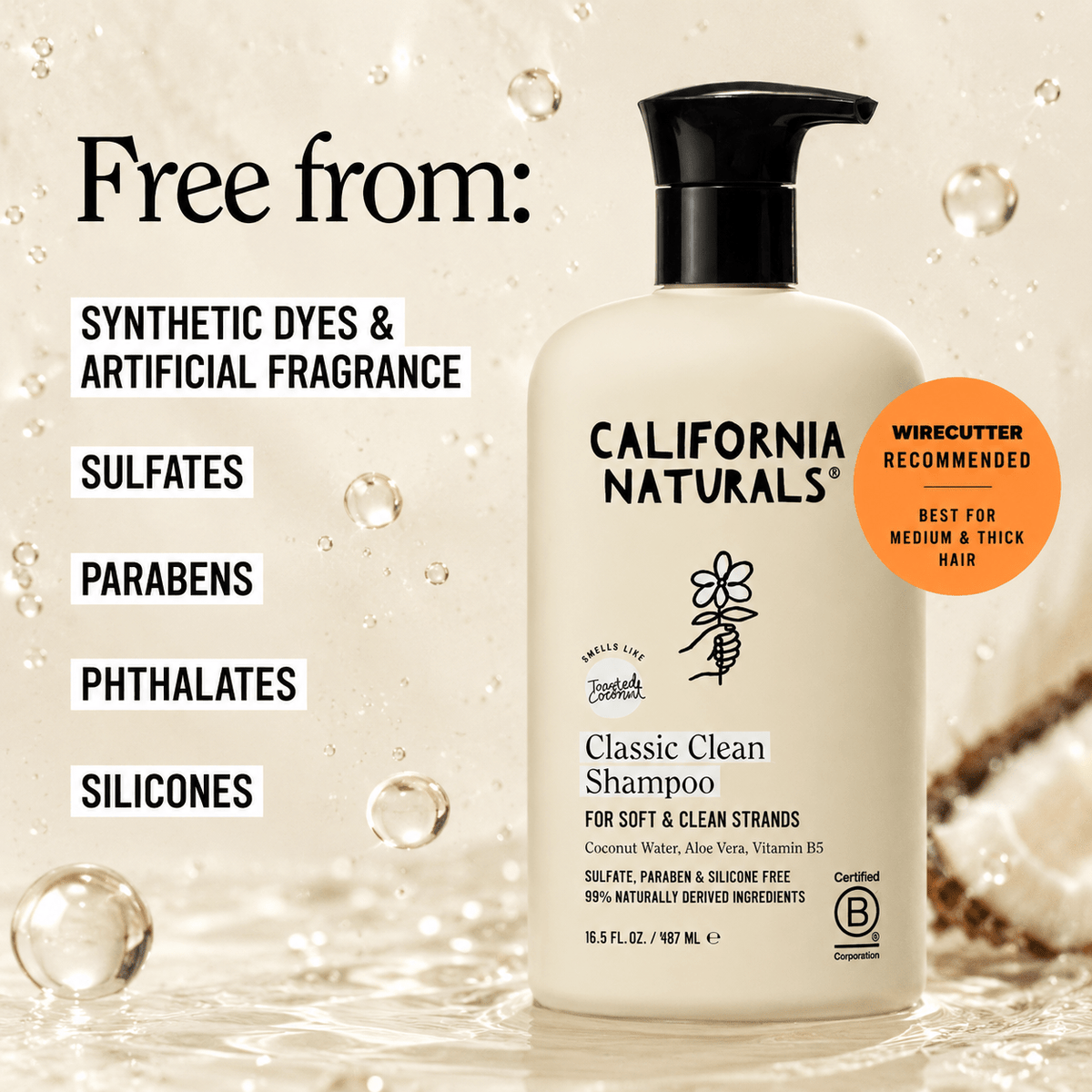 California Naturals Classic Clean Shampoo free from infographic