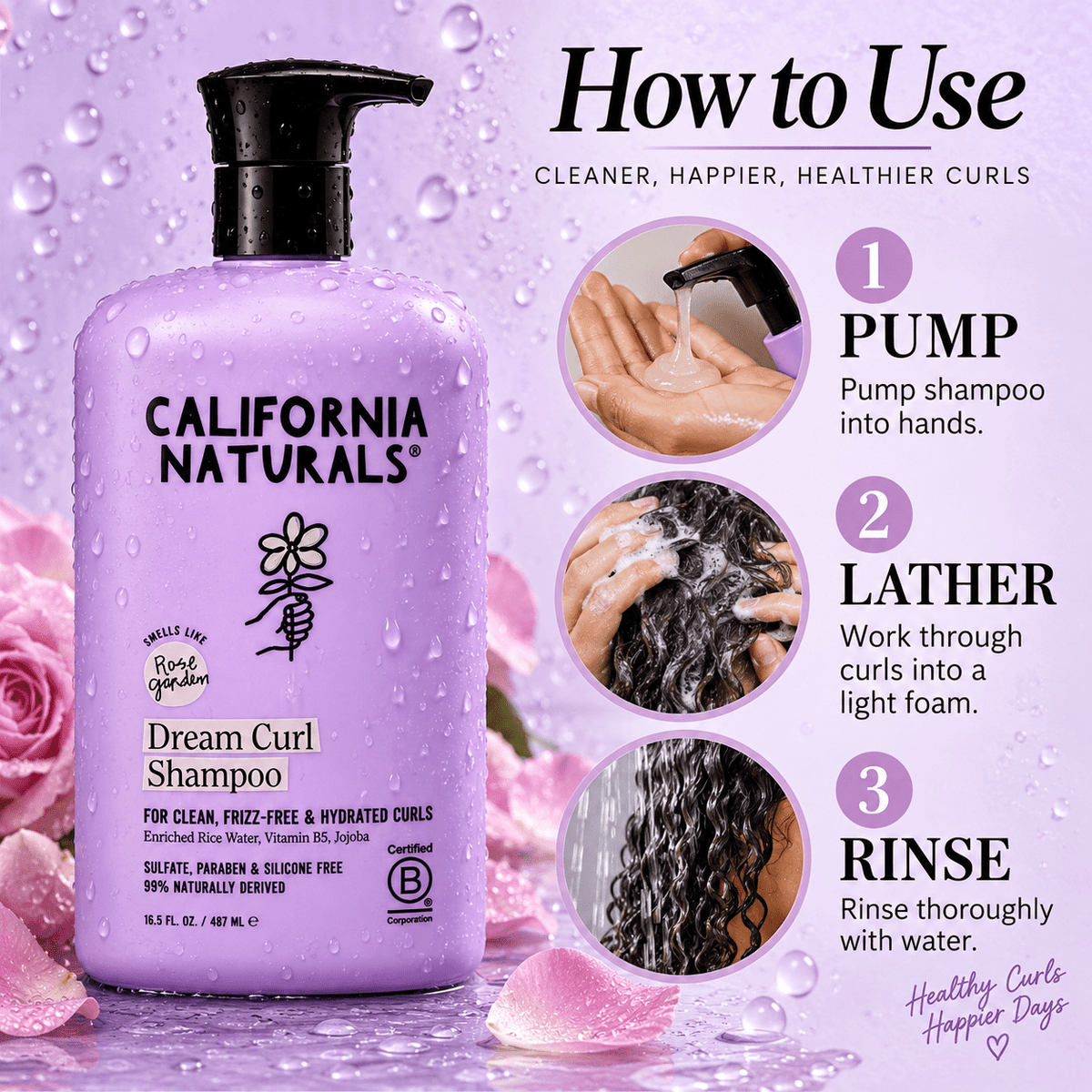 How to use California Naturals Dream Curl Shampoo