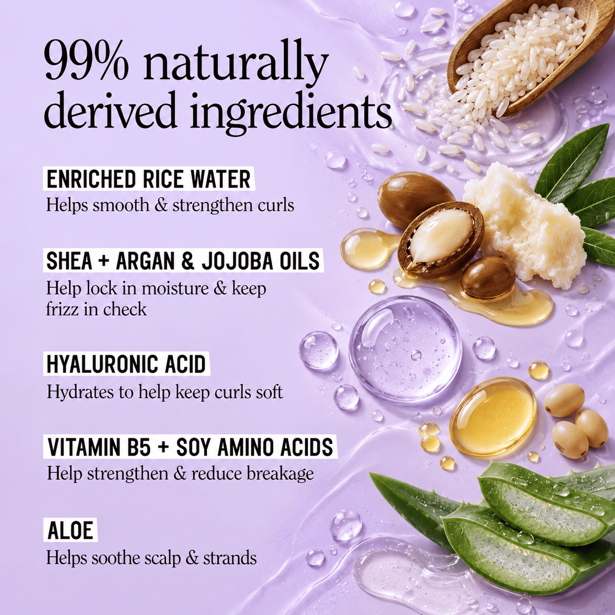 California Naturals Dream Curl Shampoo key naturally derived ingredients