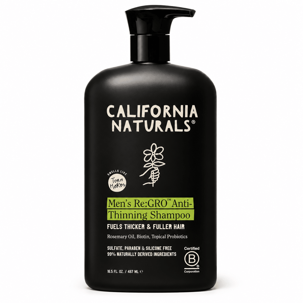 California Naturals Men's Re:GRO Anti-Thinning Shampoo 16.5 oz on white background