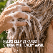 Shampoo lather helping keep strands strong with every wash