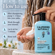 How to use California Naturals Sensitive Scalp Conditioner