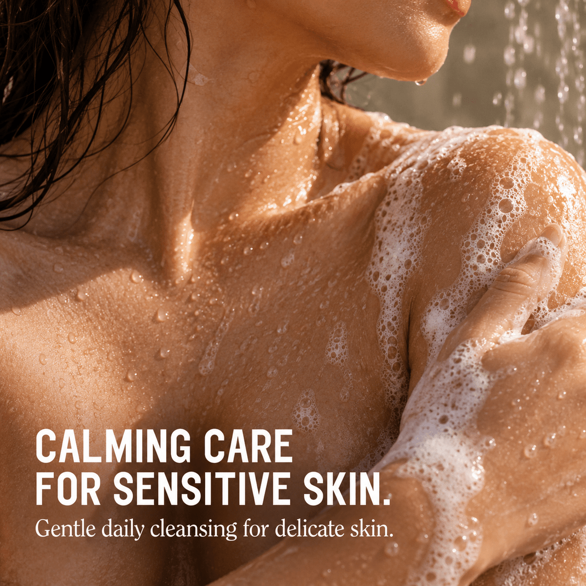 California Naturals Sensitive Skin Body Wash calming care infographic