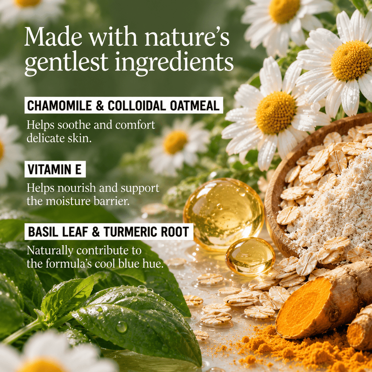 California Naturals Sensitive Skin Body Wash key ingredients infographic