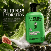 California Naturals Super Moisture Body Wash gel to foam hydration