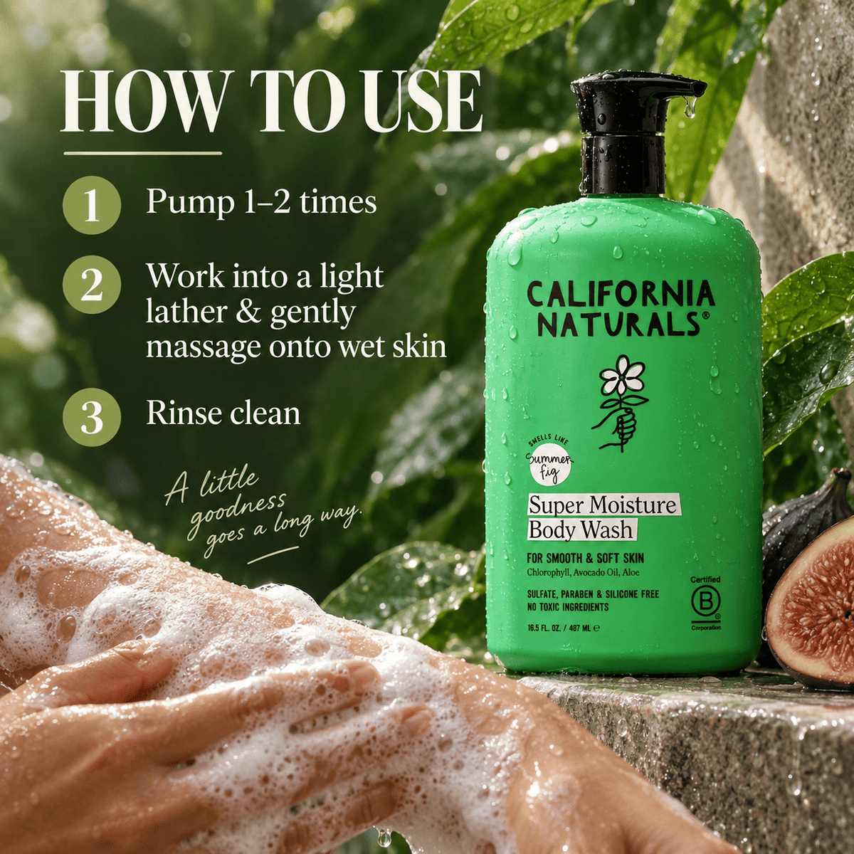 California Naturals Super Moisture Body Wash how to use