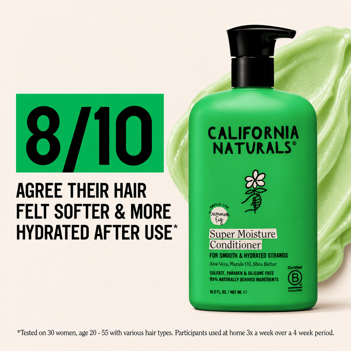 California Naturals Super Moisture Conditioner softness and hydration consumer test