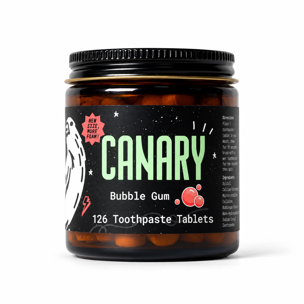 Canary Bubble Gum Toothpaste Tablets 126-count jar