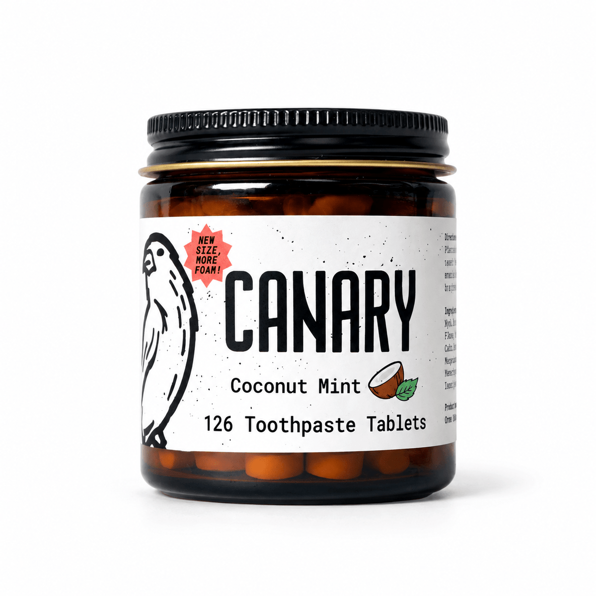 Canary Coconut Mint Toothpaste Tablets 126-count jar