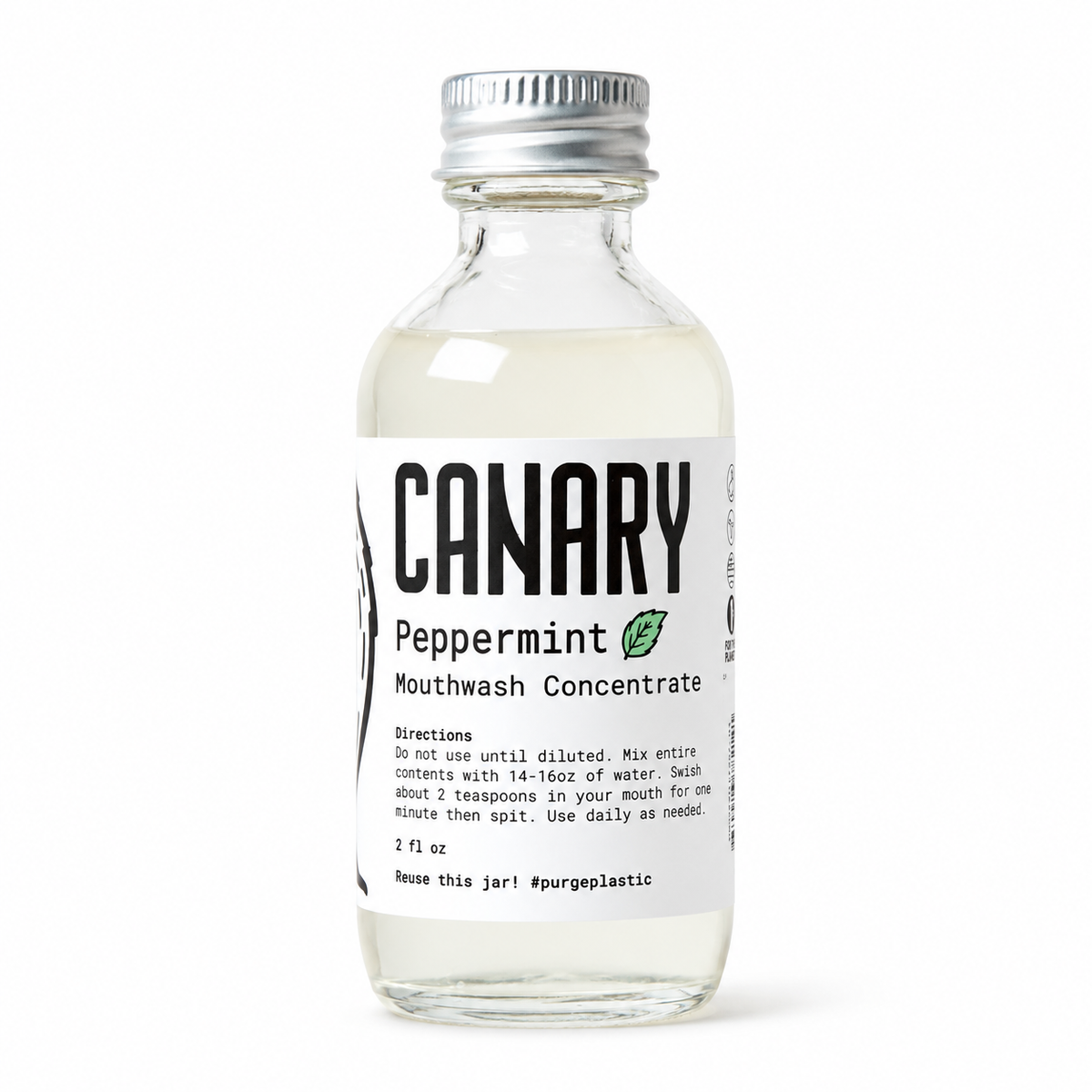Canary Peppermint Mouthwash single 2 oz bottle