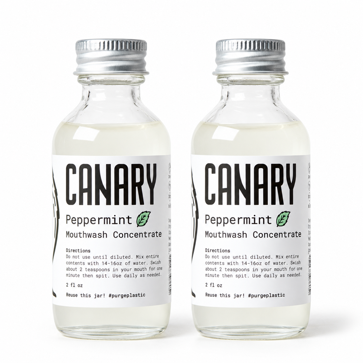 Canary Peppermint Mouthwash refill 2-pack