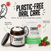Canary Wintergreen plastic-free oral care infographic