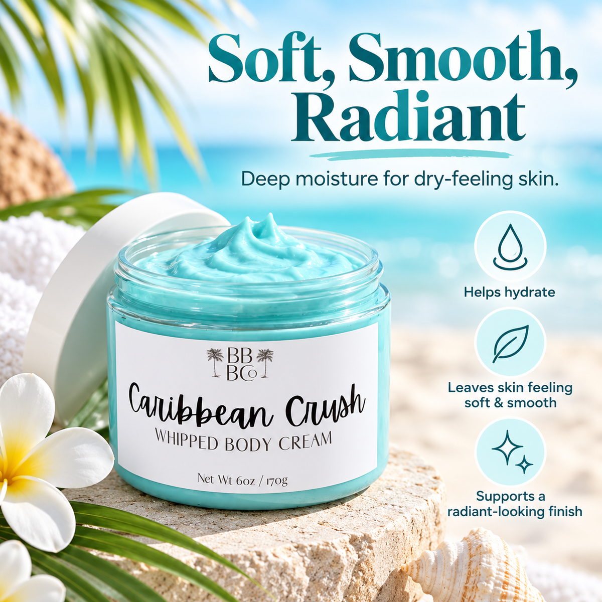 Caribbean Crush body cream soft smooth radiant moisturizing benefits