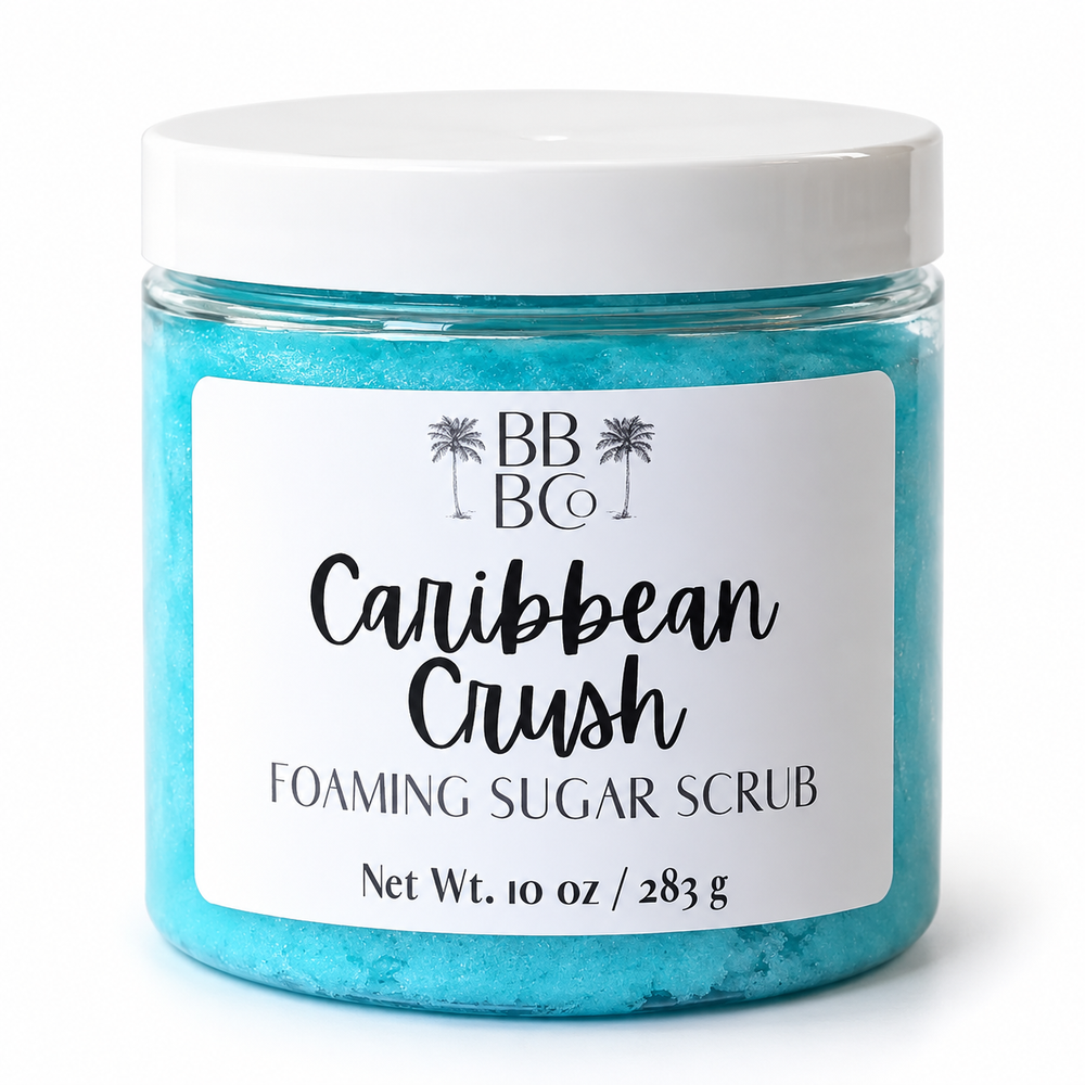 Beachy Bubbles Bath Co Caribbean Crush Foaming Sugar Scrub 10 oz