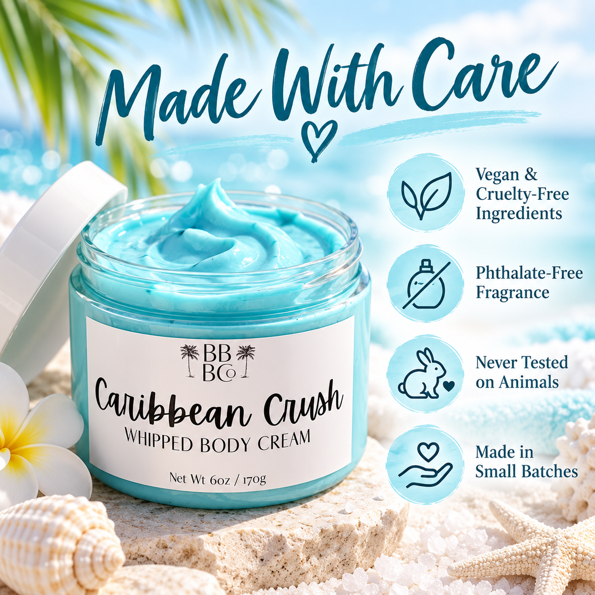 Caribbean Crush vegan cruelty-free ingredients phthalate-free fragrance small batch