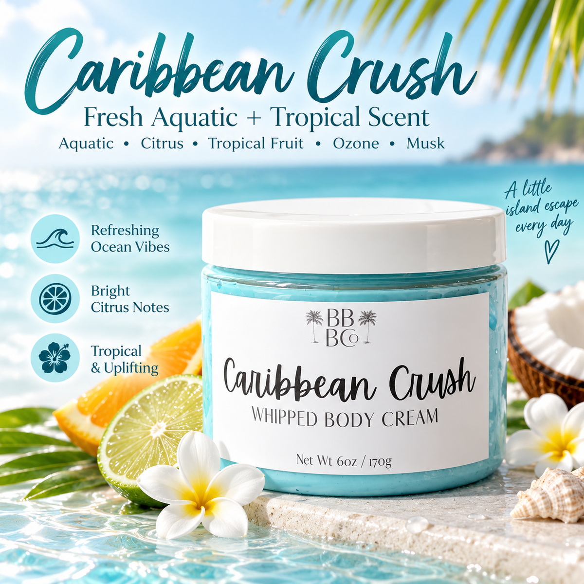 Caribbean Crush aquatic citrus tropical scent notes