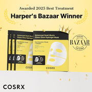 COSRX Advanced Snail Mucin Glass Glow Hydrogel Mask 3 Sheets - 2025 beauty award - English Amazon panel