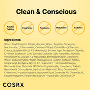 COSRX Advanced Snail Mucin Glass Glow Hydrogel Mask 3 Sheets - Full ingredients - English Amazon panel
