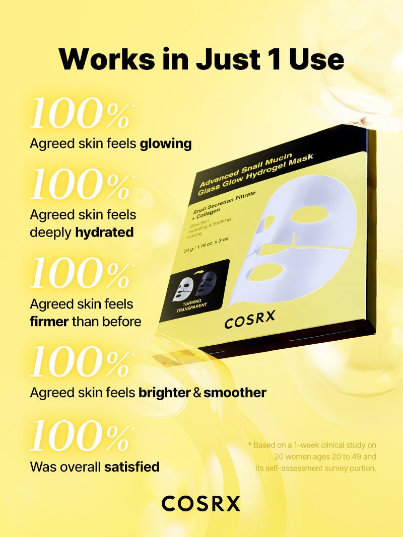 Advanced Snail Mucin Glass Glow Hydrogel Mask official English detail panel 4