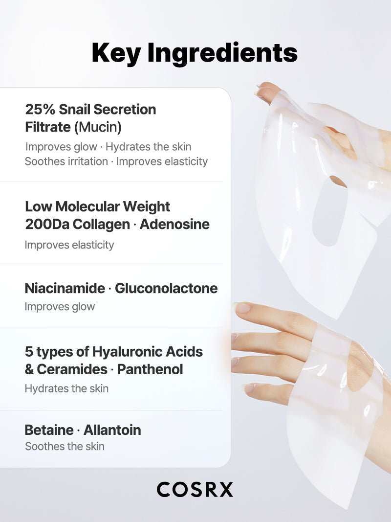 Advanced Snail Mucin Glass Glow Hydrogel Mask official English detail panel 10