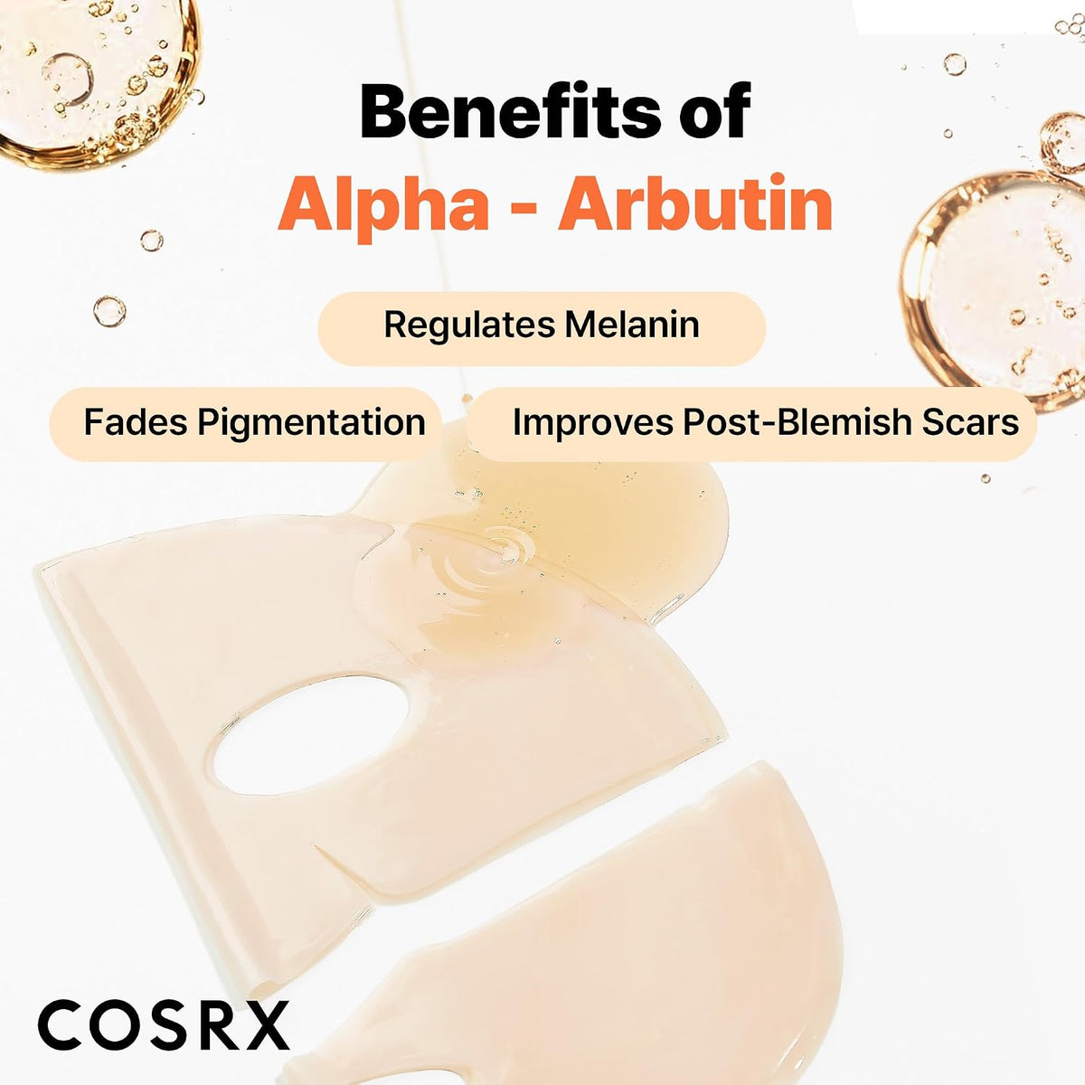COSRX Alpha-Arbutin Discoloration Care Hydrogel Mask 3 Sheets - English Amazon gallery panel 03