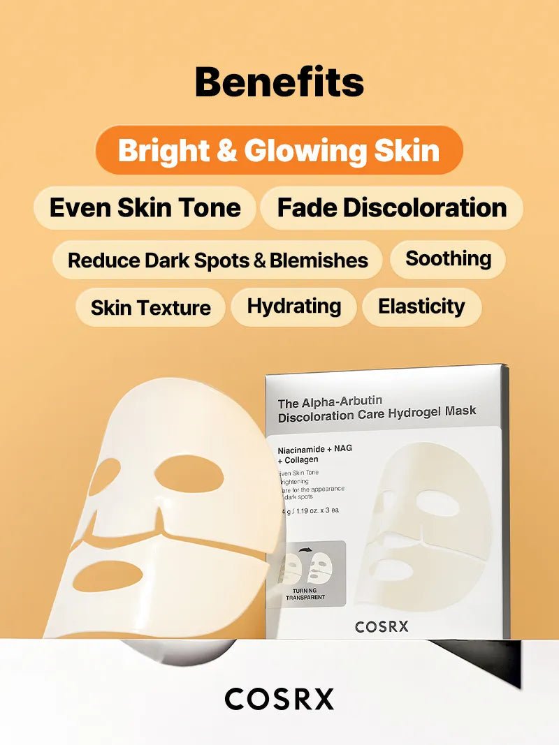 COSRX The Alpha-Arbutin Discoloration Care Hydrogel Mask official English detail panel 3