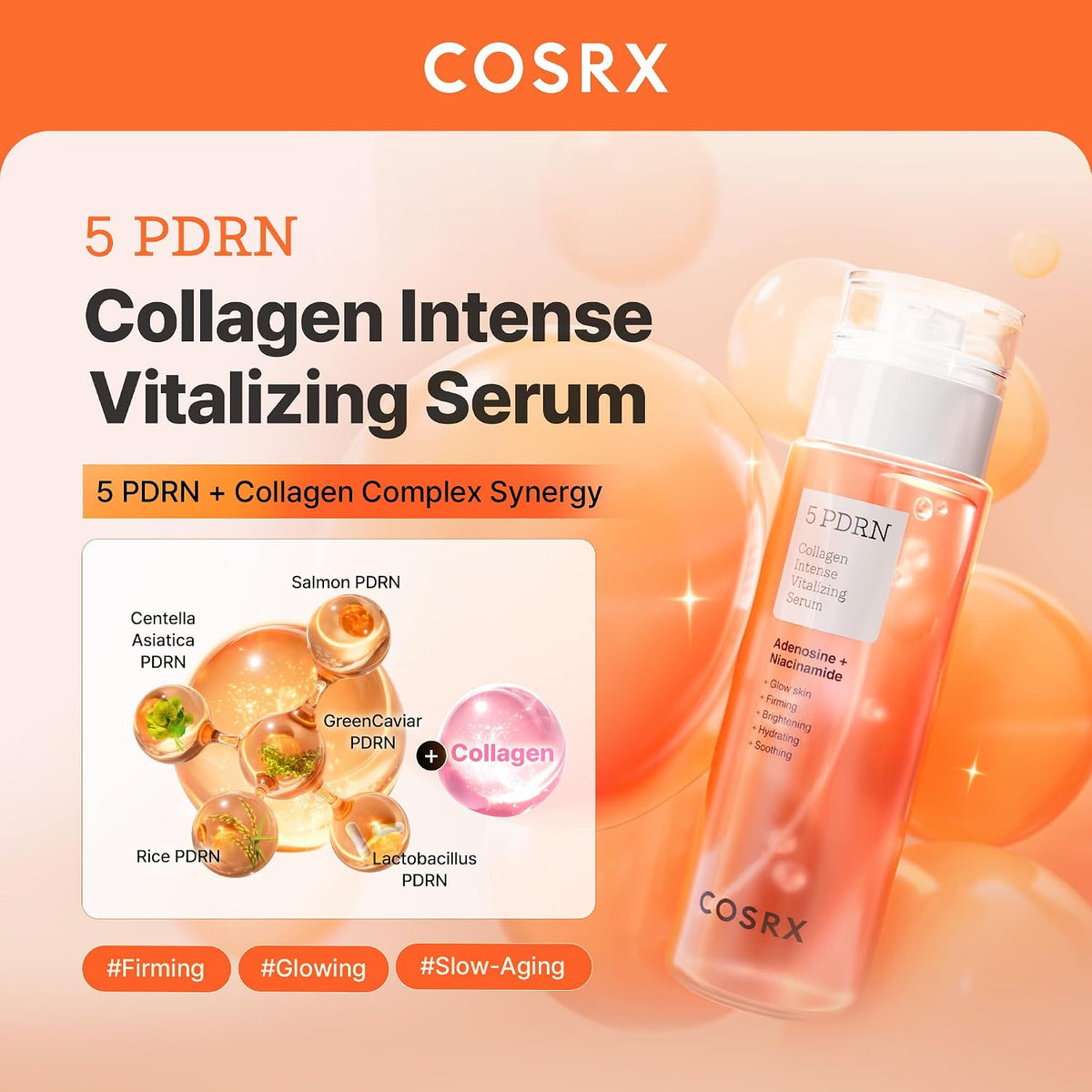 COSRX 5 PDRN Collagen Intense Vitalizing Serum 100mL - English Amazon gallery panel 01