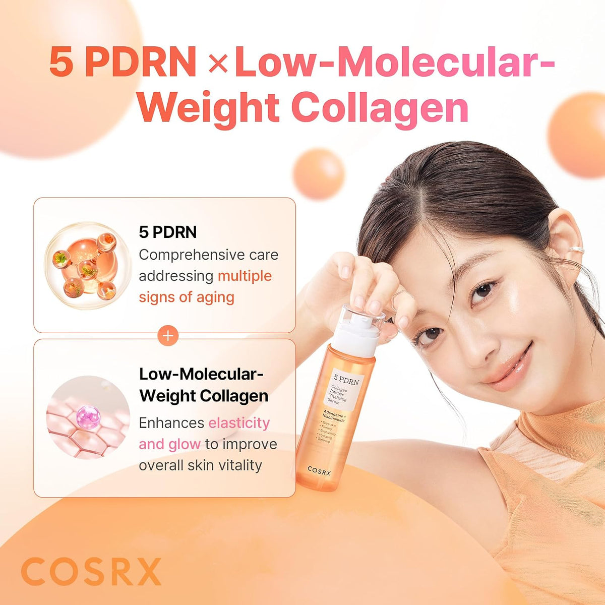 COSRX 5 PDRN Collagen Intense Vitalizing Serum 100mL - English Amazon gallery panel 03