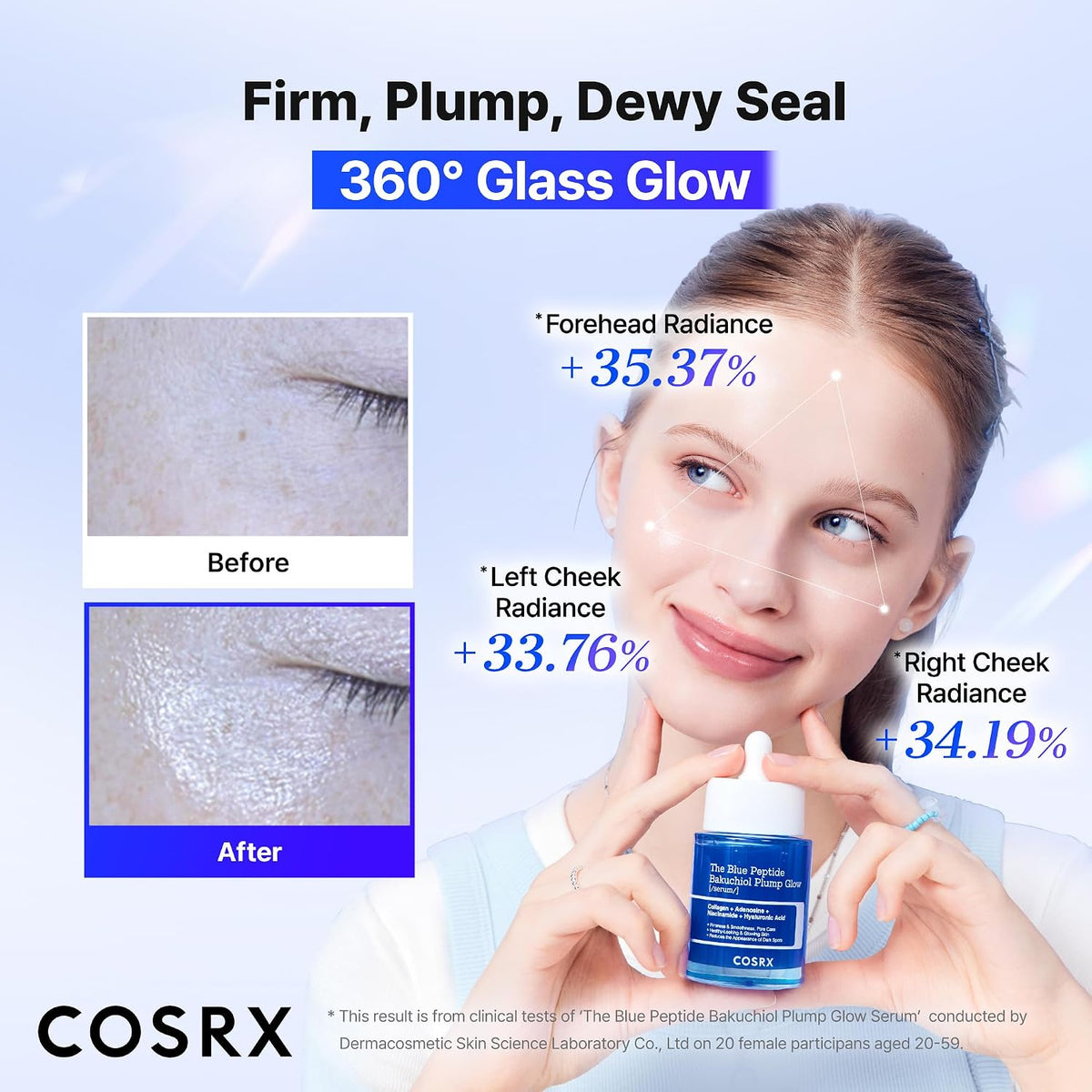 COSRX The Blue Peptide Bakuchiol Plump Glow Serum 50mL English amazon product information panel 4