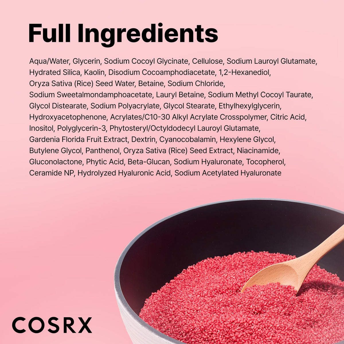 COSRX Red Rice Inositol Pore Clarifying Low pH Deep Cleanser Amazon English exact formula listing amazon-16