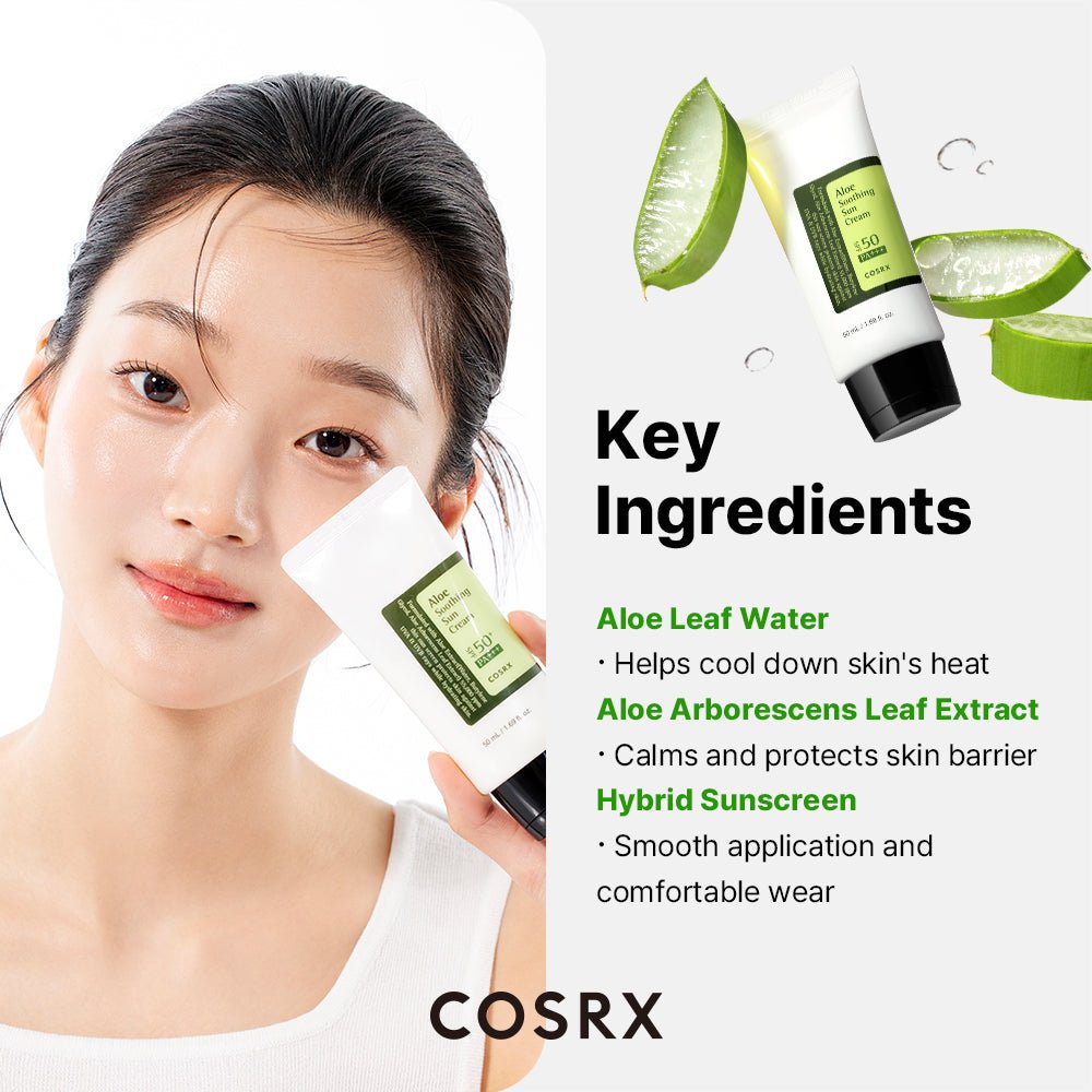 COSRX Aloe Soothing Sun Cream SPF50+ PA+++ English information panel 2