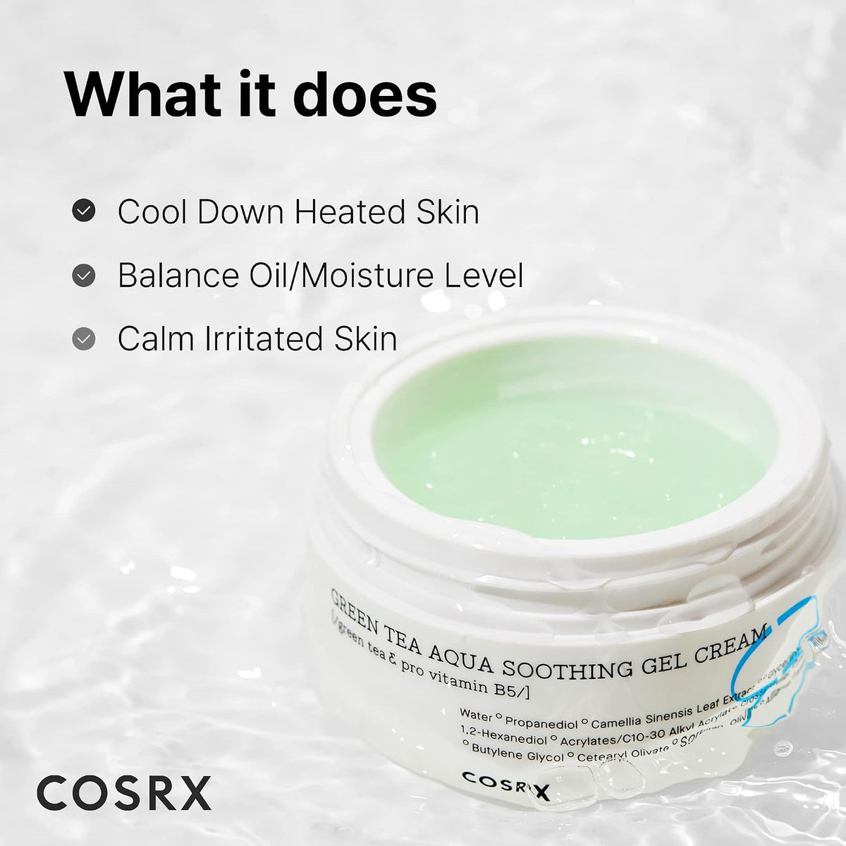 COSRX Hydrium Green Tea Aqua Soothing Gel Cream 50mL amazon 2