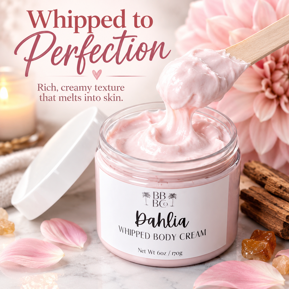 Dahlia whipped body cream rich creamy texture