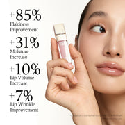 d'Alba Plumping Lip Glow Shade-specific study-results infographic with full22-person consumer-study and results-vary qualifier