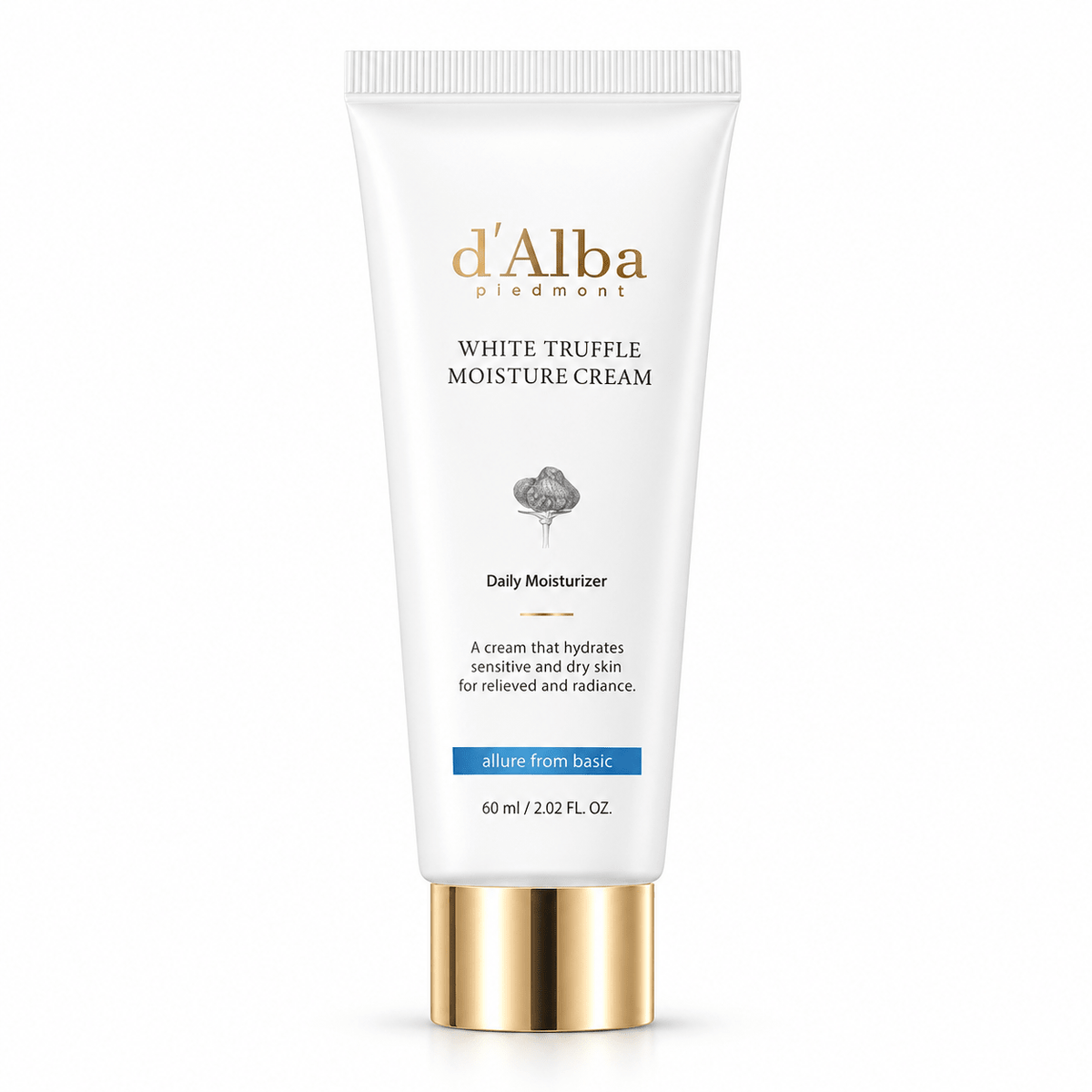 d'Alba white truffle moisture cream 60ml on white