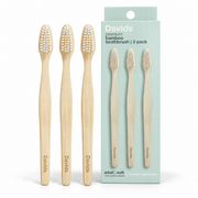 Davids premium bamboo toothbrush adult soft 3 pack