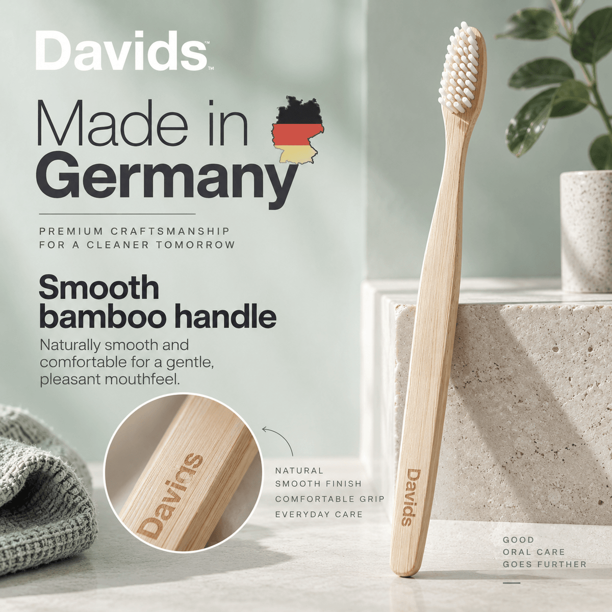 Davids bamboo toothbrush made in Germany infographic