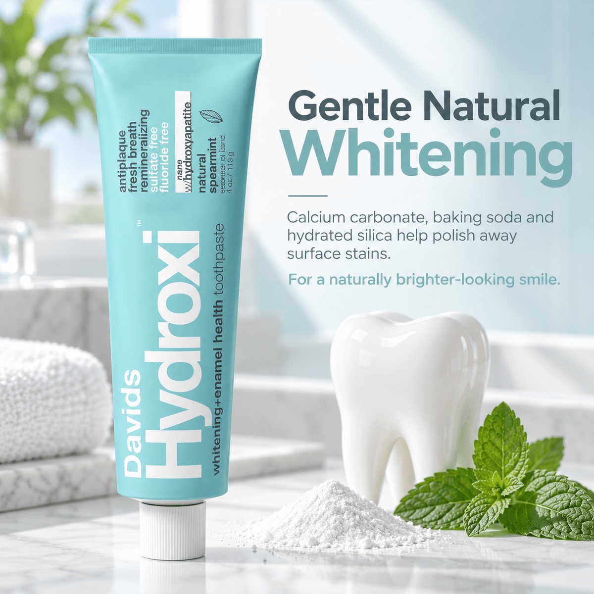 Davids Hydroxi gentle natural whitening infographic