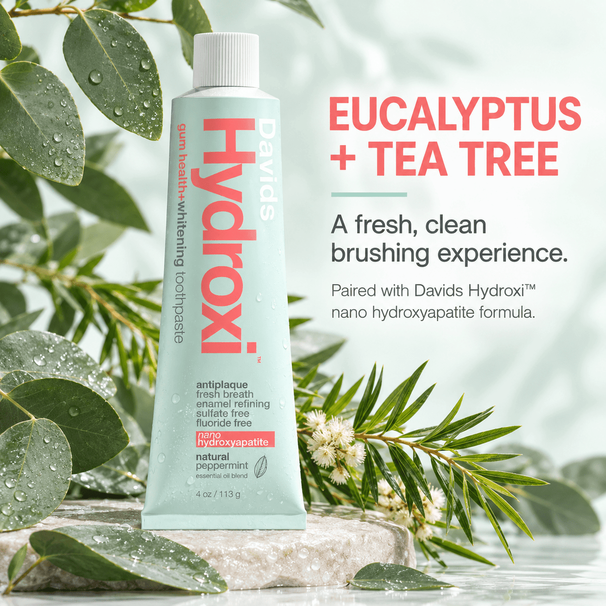 Davids Hydroxi eucalyptus and tea tree oil ingredient infographic