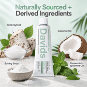 Davids Hydroxi toothpaste key ingredients infographic